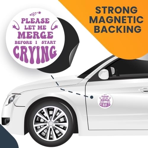 Purple Please Let Me Merge Before I Start Crying Magnet Decal (Purple- Please Let Me Merge Before I Start Crying)