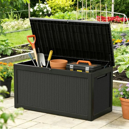 350 Gallon Resin Outdoor Storage Box (Black / 350 gallons)
