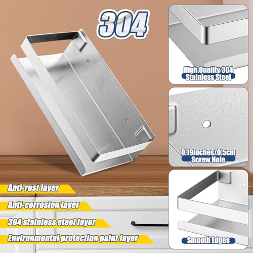 2 Pieces Stainless Steel Shelf Bathroom Shower Floating Shelves Wall Mounted Shower Caddy Basket Shelf Storage Organizer Shelves for Bathroom (7.87 Inches/ 20 cm / Silver)
