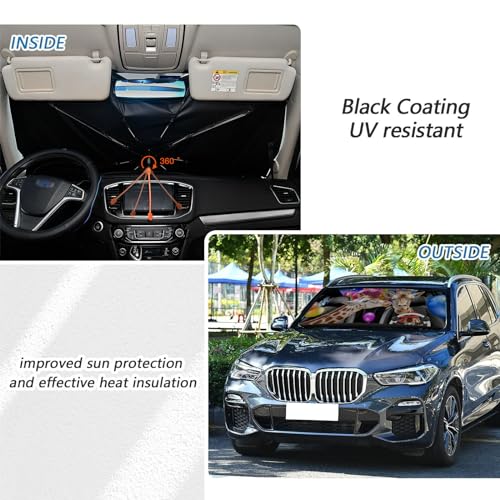 Giraffe Car Windshield Sun Shade Umbrella Car Window Shades Blocks UV Rays Accessories Windshield Umbrella Keeps Vehicle Cool Sun Shade (One Size / Giraffe)