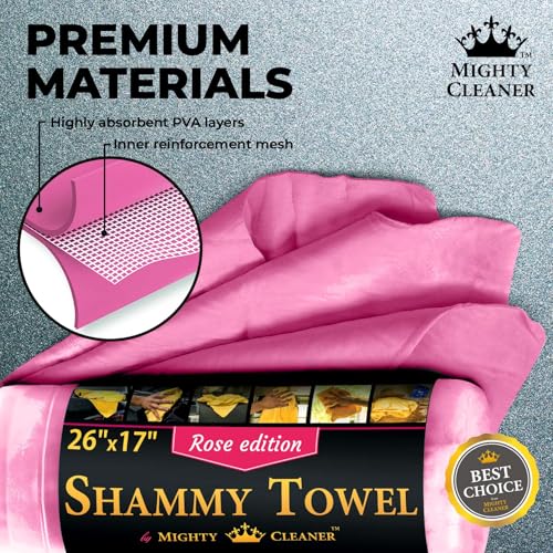 Premium Shammy Cloth for Car Drying (Pink, Blue, Yellow)