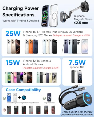 25W for Magsafe Car Mount Charger