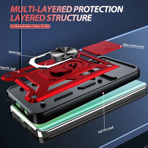for Moto G Stylus 5G 2022 Case (Moto G Stylus 5G 2022（6.8"） / Red)
