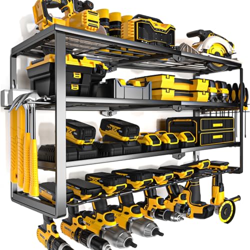 4 Layer Power Tool Organizer Wall Mount (32 Inch 8 Drills Holder)