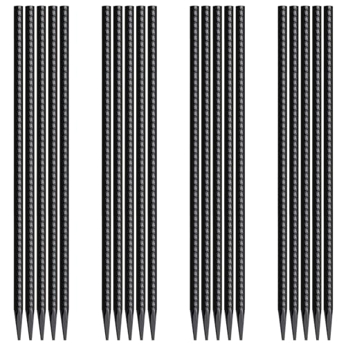 Rebar Stakes 16 Inch 20 Pack Heavy Duty Ground Anchors with Chisel Point End Long Straight Steel Tent Stakes 3 (I-16"x3/8"-20pcs)