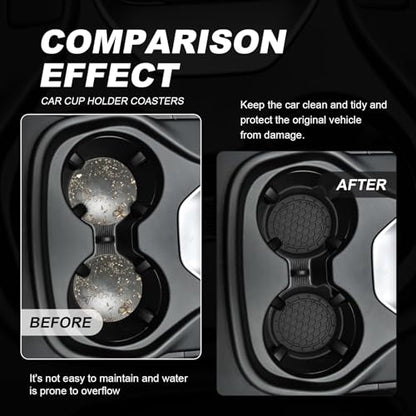 4 Pack Universal Cup Holder Coasters (Black)