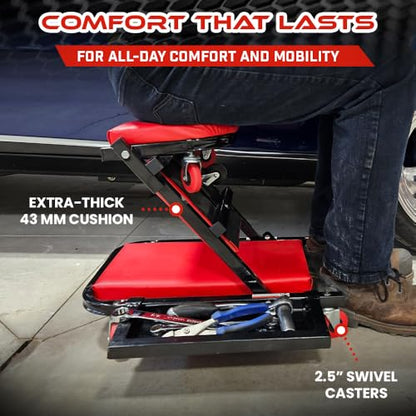 40" Mechanics Creeper Z fold with Side Tool Tray