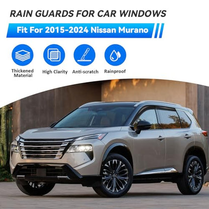 4pcs Window Visors Rain Guards for 2015 (2015-2024 Murano)