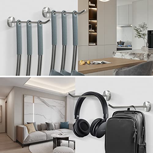 Coat Hooks Wall Mount Hooks for Hanging Hat Hurse Robe (Brushed Nickel / 8 Inch (Wall))