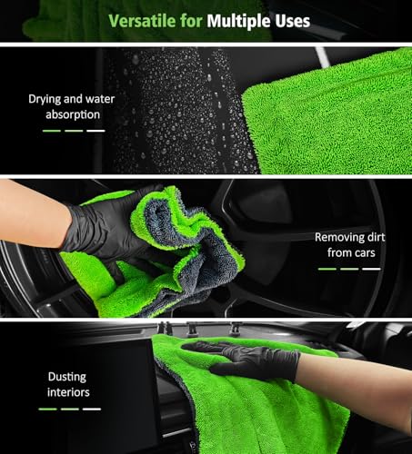 3 Pack Drying Towel Set (Green/Grey / 3 Pack)