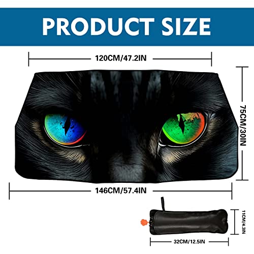 Cat Eyes Car Windshield Sun Shade Umbrella Sun Visor Windshield Shade Sunshades Vehicle Cover for Most Vehicles Foldable Car Umbrella Sunshade Sun Visor Protector Cover (One Size / Cat Eyes)