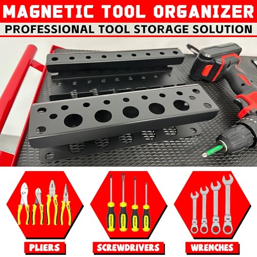 Magnetic Screwdriver Holder (Black Magnetic Screwdriver Wrench Organizer)