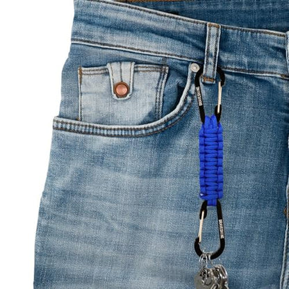 Carabiner Keychain Hook with Paracord Strap (Blue)