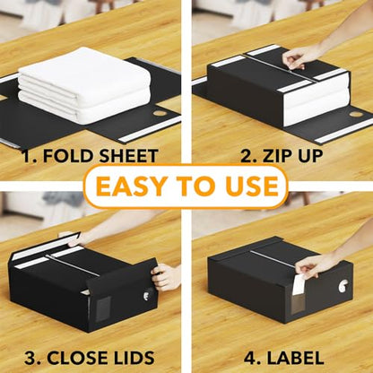9 Pack Bed Sheet Organizers and Storage (9 pcs / Black)