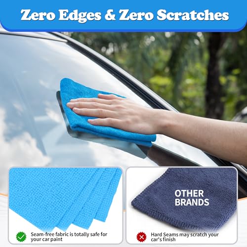Shop Towels Microfiber Cleaning Cloth Bulk (200PK / 4 Colors)