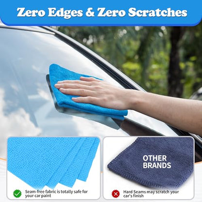 Shop Towels Microfiber Cleaning Cloth Bulk (200PK / 4 Colors)