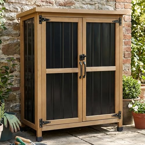 Small Outdoor Storage Cabinet Waterproof (Brown / 32"x13"x39")