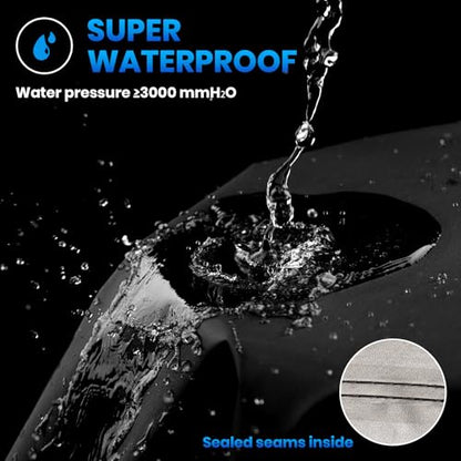 Motorcycle Cover Waterproof Outdoor Motorcycle Cover Heavy Duty (Black / 86.6")