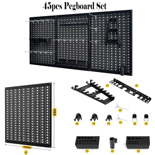 Peg Board Wall Organizer 4 ft. Metal Garage Wall Pegboard