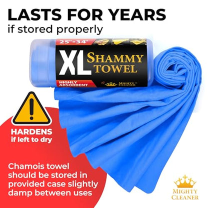 XL Shammy Towel for Car (Purple and Blue / 2 Pack (25” x 34”))