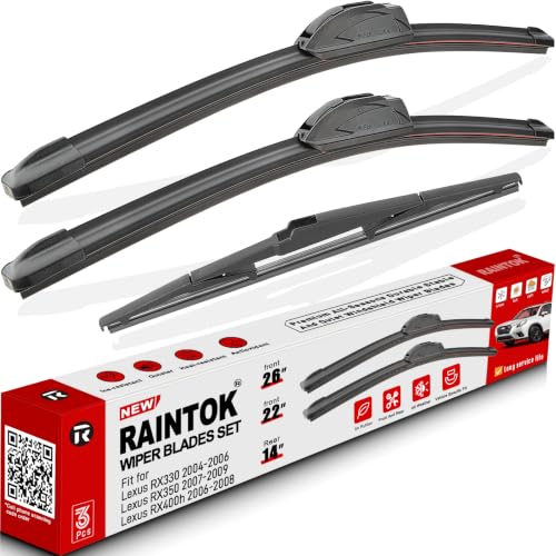 3 Pack Windshield Wiper Blades Replacement for Lexus RX350 2007 (26"/22"/14")