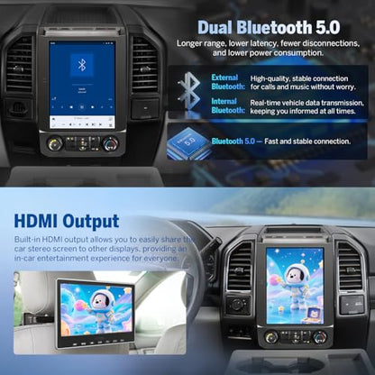 4+64GB 12.1" Double din car Stereo for Ford F