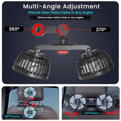 USB Car Cooling Fans for Backseat