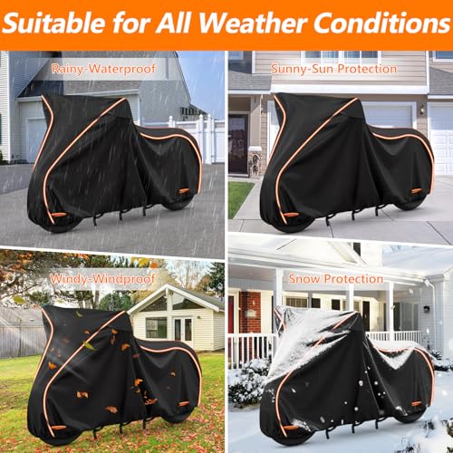 Motorcycle Cover for Harley Davidson Sport Model 420D & Cotton Lining (Black / for Sport Models Nightster)