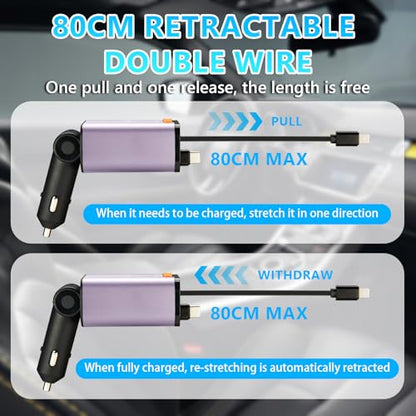 Retractable Car Charger (Purple)