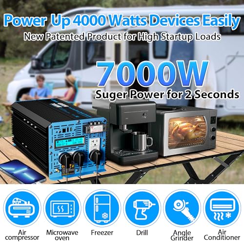 24V 4000W Pure Sine Wave Inverter 24V DC to 120V AC