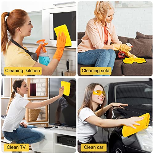 40 Pcs Microfiber Towels Bulk Car Drying Cloth (Yellow)