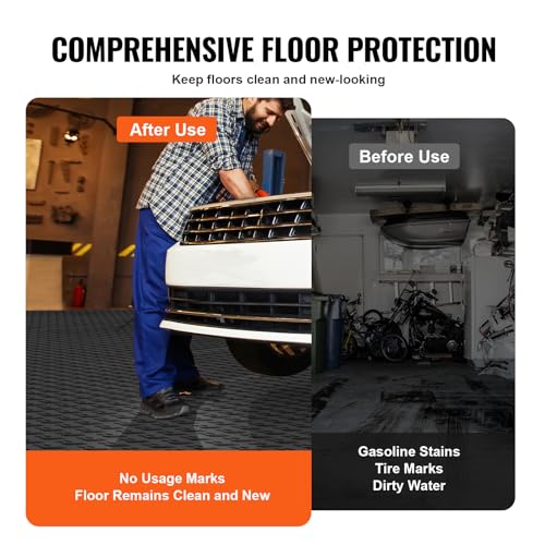 Garage Floor Tiles 12 x 12 x 0.53 inch (25 Pack Tile / Black)