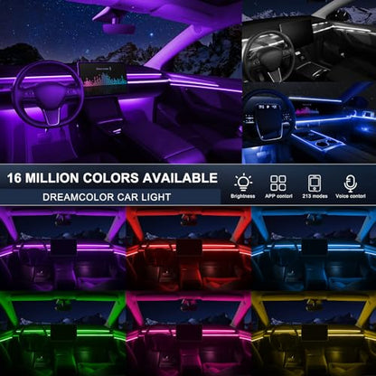 Acrylic Interior Car LED Strip Light with Wireless APP (RGB 10 lights)