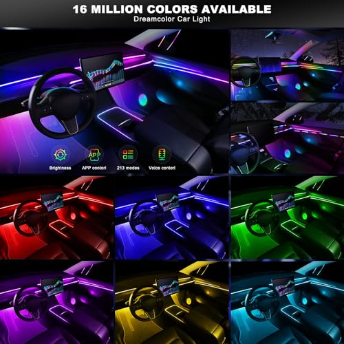 Dreamcolor Acrylic Interior Car LED Strip Light with Wireless APP (Dreamcolor 22 in 1)