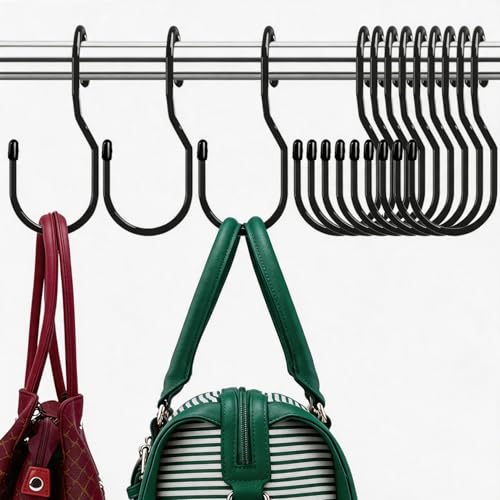 Purse Hanger for Closet (12 Pack Black)