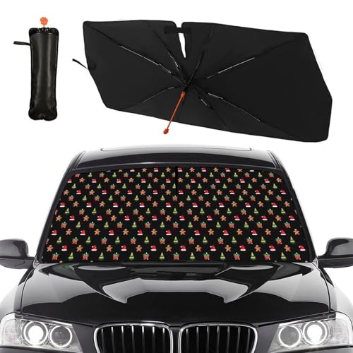 Christmas Car Windshield Sunshade Umbrella Funny Car Sun Shade Foldable Window Shades Cover 57 x 30 in (christmas)