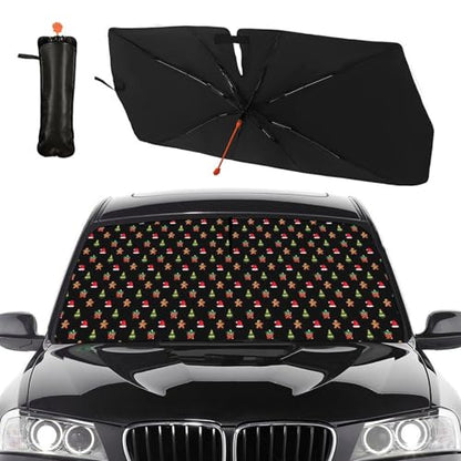 Christmas Car Windshield Sunshade Umbrella Funny Car Sun Shade Foldable Window Shades Cover 57 x 30 in (christmas)