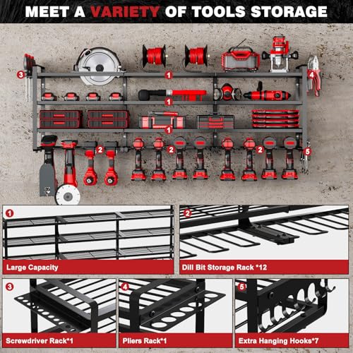Power Tool Organizer Wall Mount (Black)