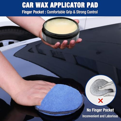 18 Pack Car Microfiber Wax Applicator Pads with Finger Pocket
