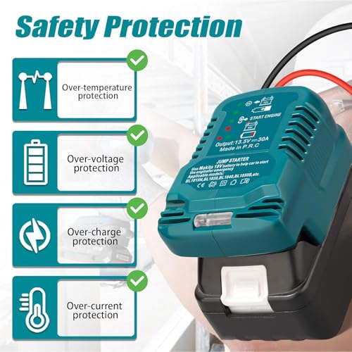 Jump Starter Adapter Compatible with Makkita 18V Battery (Jump for Mak 18V)