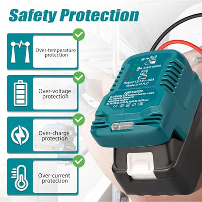 Jump Starter Adapter Compatible with Makkita 18V Battery (Jump for Mak 18V)