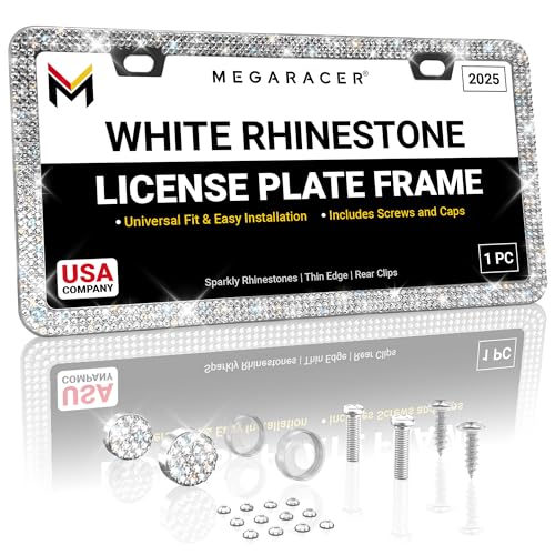 Sparkly Bling License Plate Frame for Women (1 Piece)