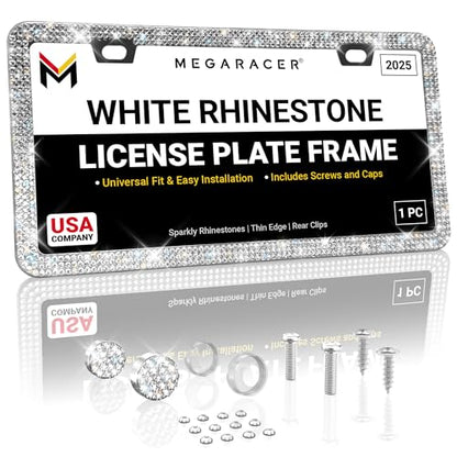Sparkly Bling License Plate Frame for Women (1 Piece)