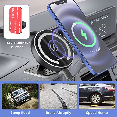 for Magsafe Car Mount Charger for Magnetic Wireless Charging for iPhone12 (Light Black)