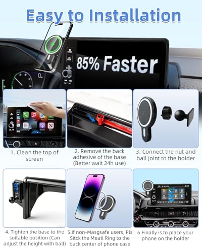 Car Phone Holder for 2023 (Toyota BZ4X/Subaru Solterra 2023-2025 / Magsafe+ Wireless Charger)