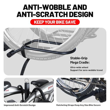 Foldable 2 Bike Rack (2-Bike Rack+200LBS (Hooks Design))