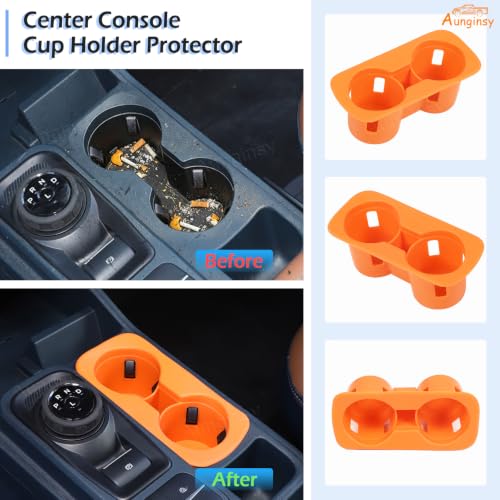 Center Console Cup Holder Insert Kit Compatible with Ford Maverick 2022+ (Orange(Kit))