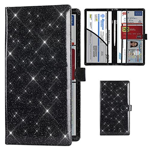 Car Registration and Insurance Card Holder (T Glitter Black)