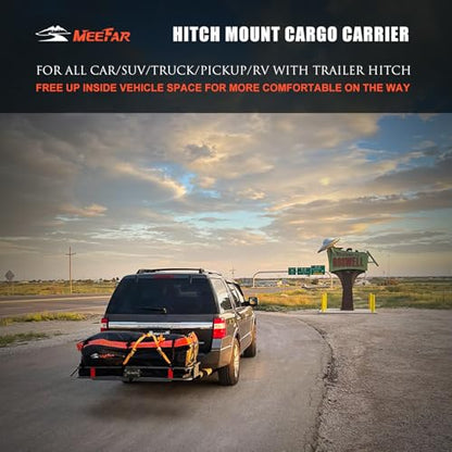 Hitch Mount Cargo Carrier Rack Basket 60"*20"*6"+Waterproof Bag 16 Cu.Ft (60"*20"*6")
