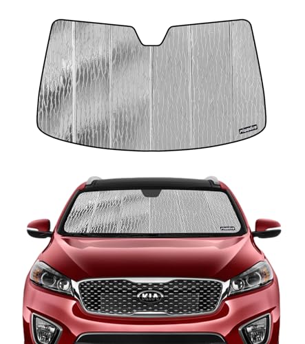 Windshield Sunshade for Kia Sorento 2016 (Silver Water Ripple)